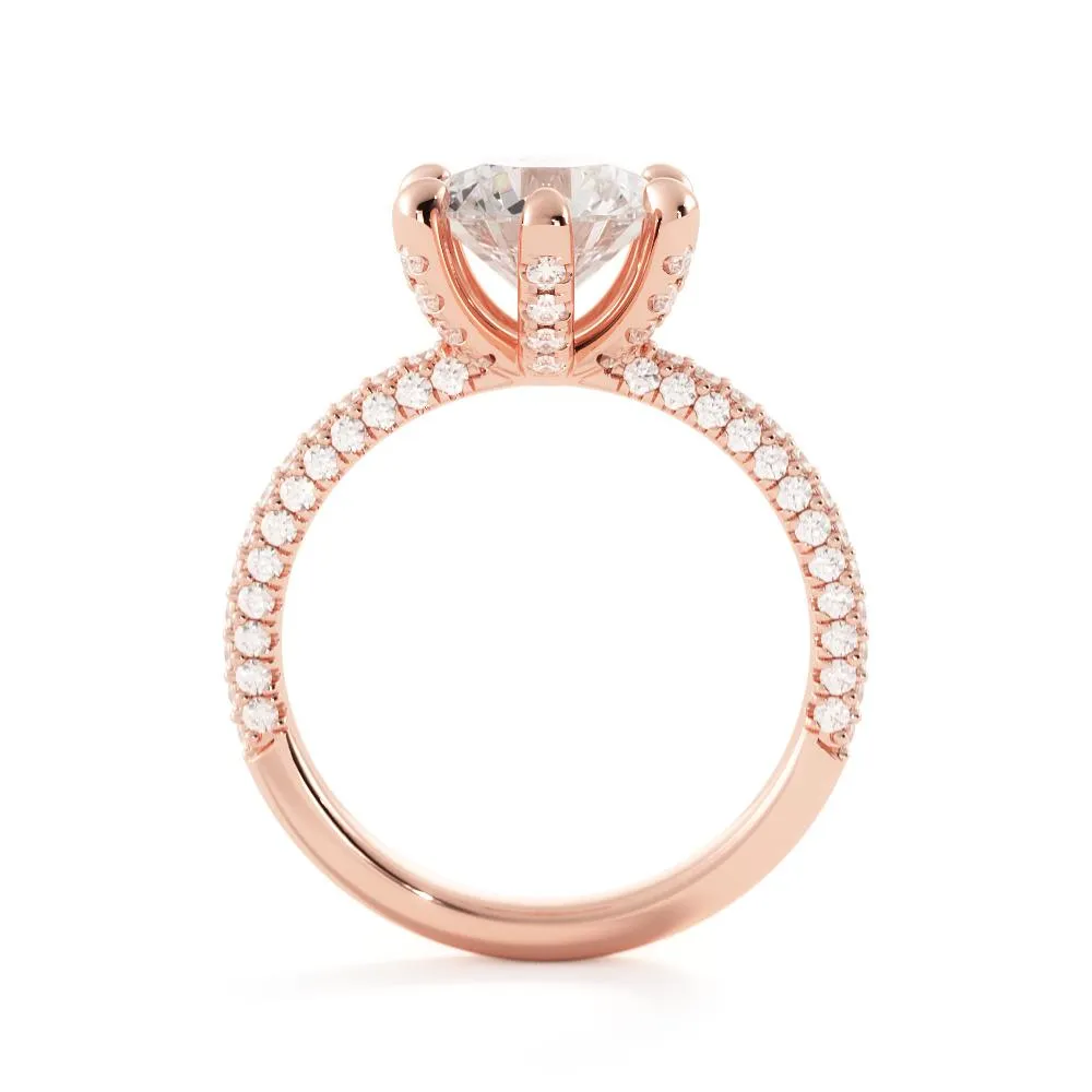 Light Muse Accent Diamonds Natural Round  Diamond Engagement Ring