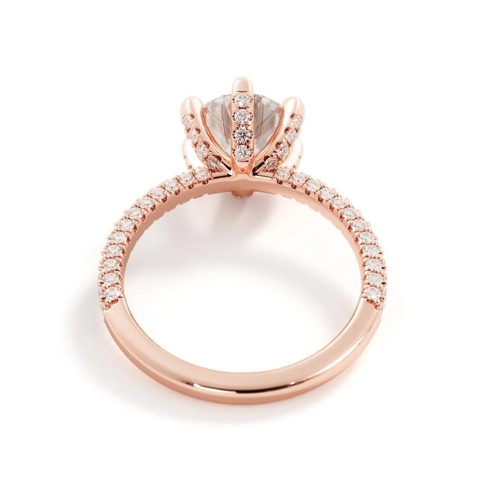 Light Muse Accent Diamonds Natural Round  Diamond Engagement Ring