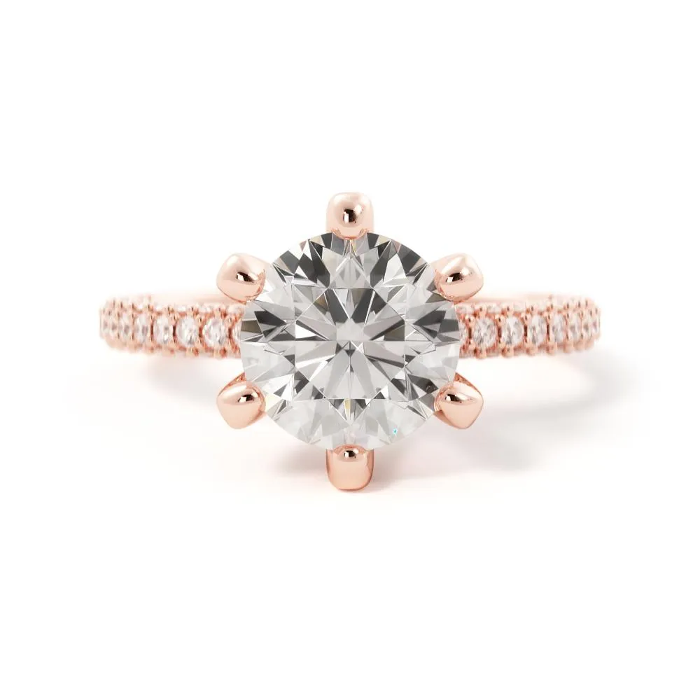 Light Muse Accent Diamonds Natural Round  Diamond Engagement Ring