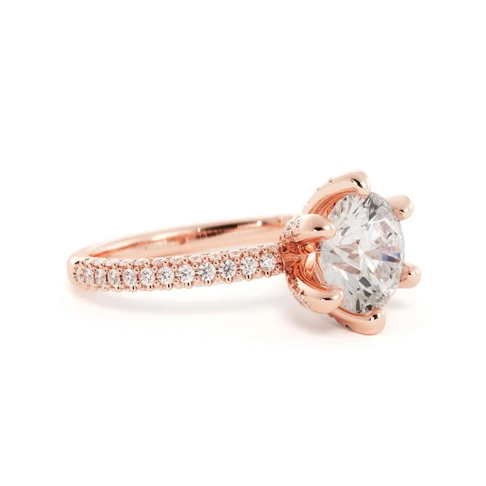 Light Muse Accent Diamonds Natural Round  Diamond Engagement Ring