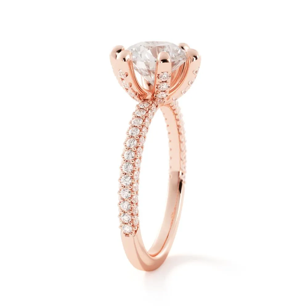 Light Muse Accent Diamonds Natural Round  Diamond Engagement Ring