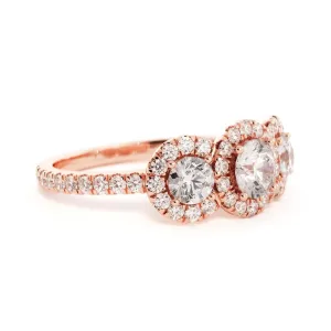 Light Source Halo Natural Round  Diamond Engagement Ring