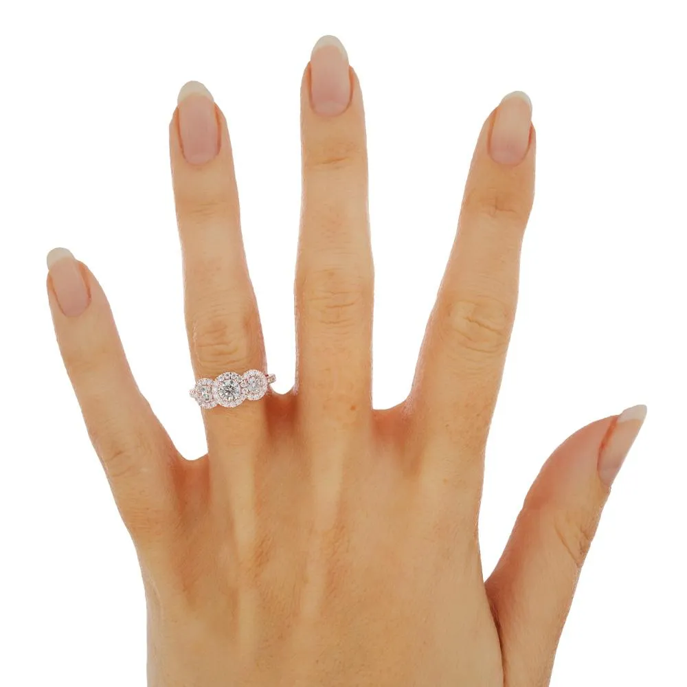 Light Source Halo Natural Round  Diamond Engagement Ring