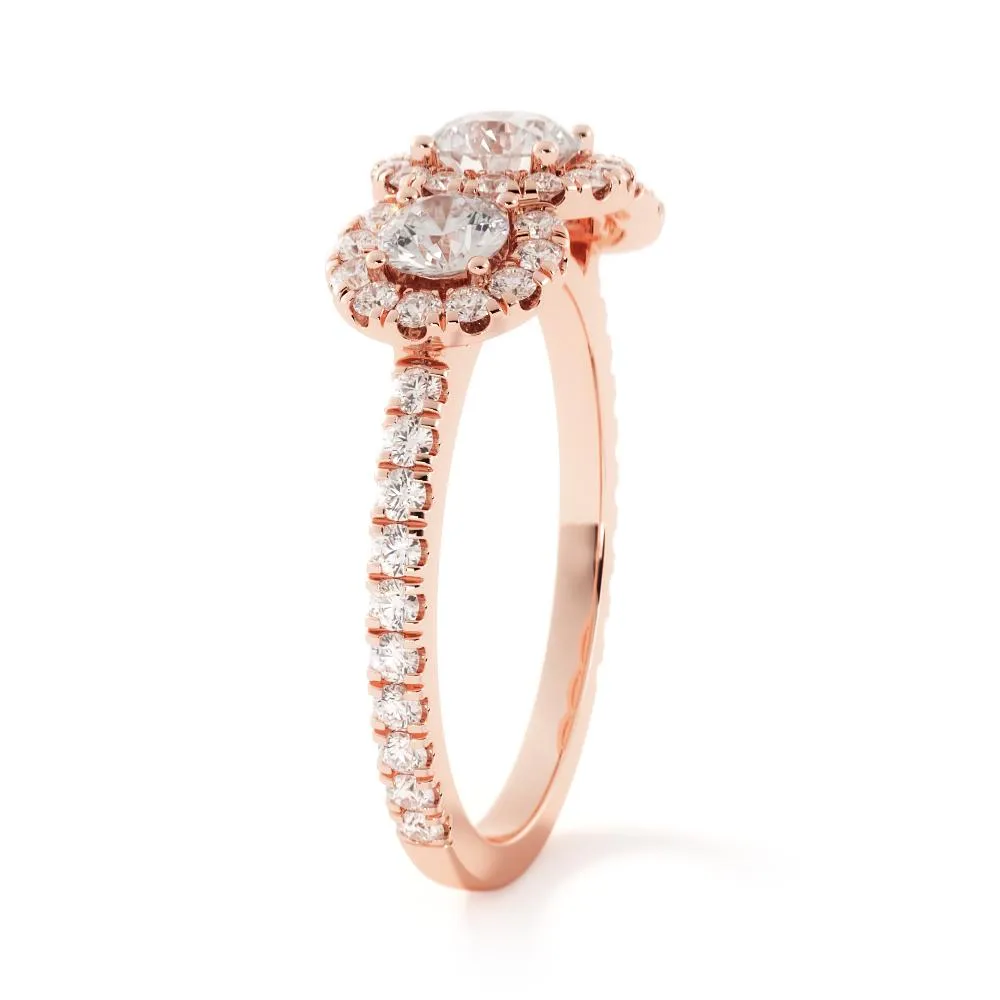 Light Source Halo Natural Round  Diamond Engagement Ring