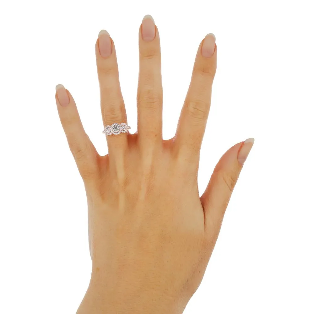 Light Source Halo Natural Round  Diamond Engagement Ring