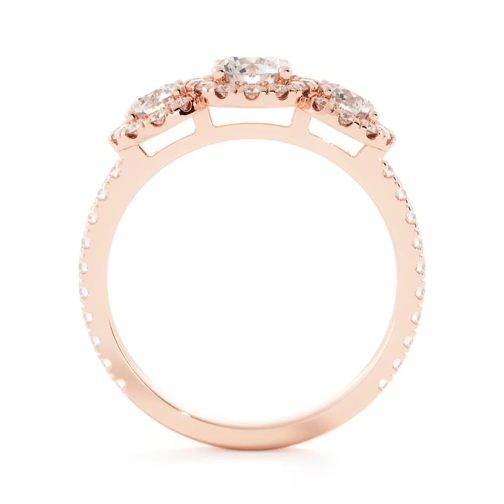 Light Source Halo Natural Round  Diamond Engagement Ring