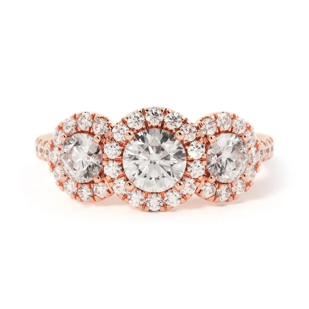 Light Source Halo Natural Round  Diamond Engagement Ring