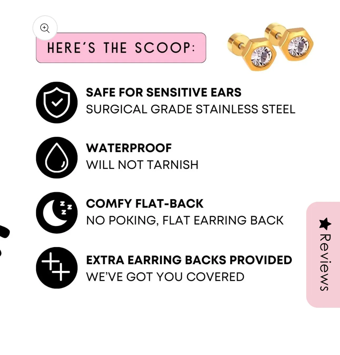 Linny Co Tara Light Pink Screwback Stud