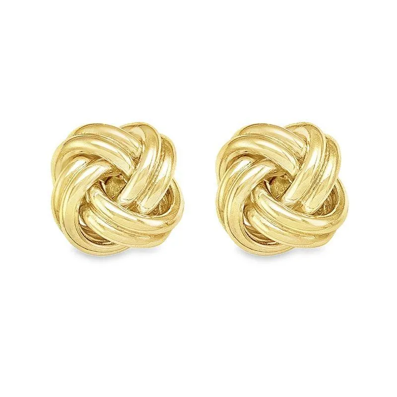 Love Knot Stud Earring in 14K Yellow Gold