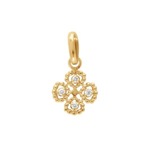 lucky clover diamond pendant, yellow gold