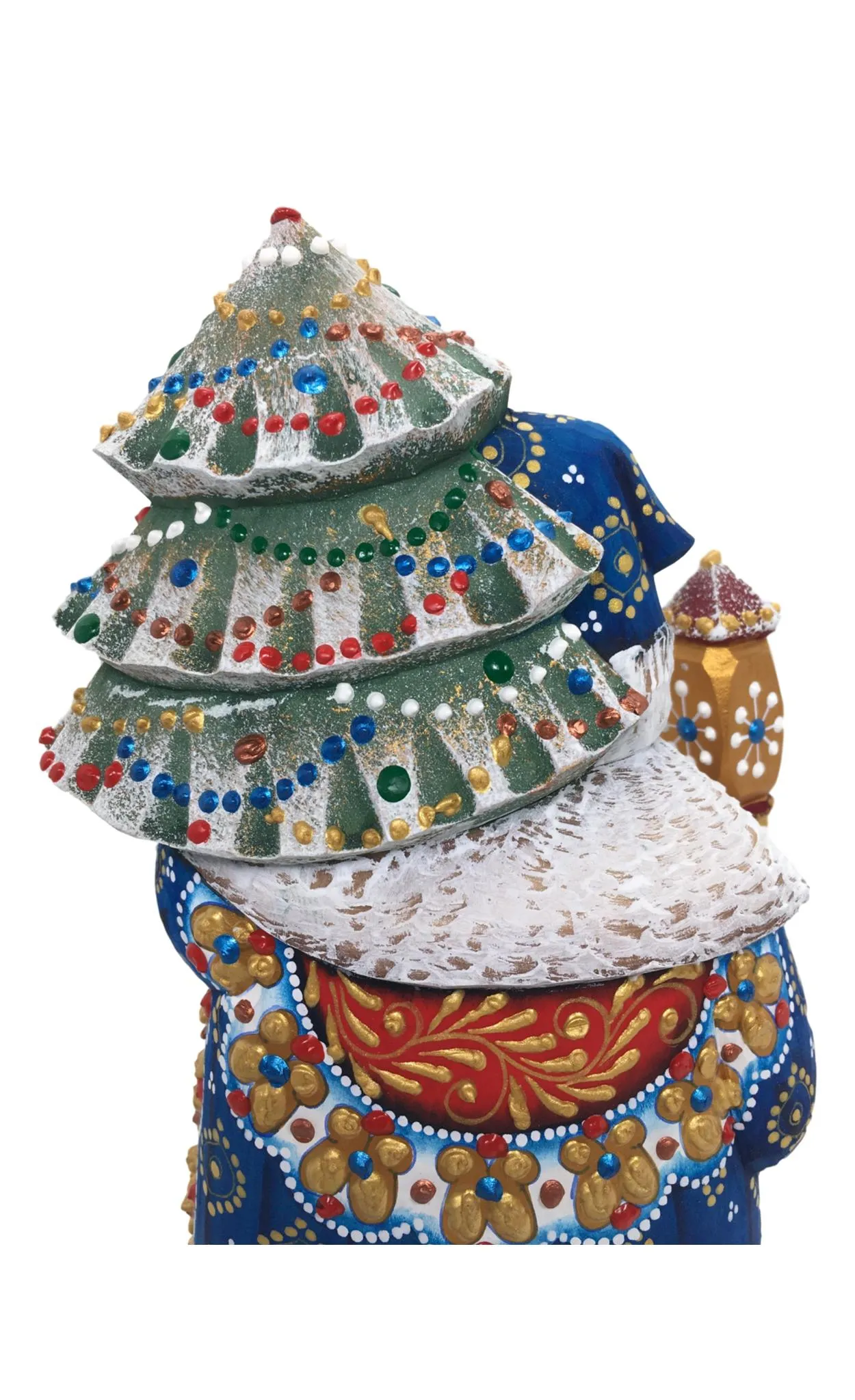 Luxurious dressed Santa with Christmas tree