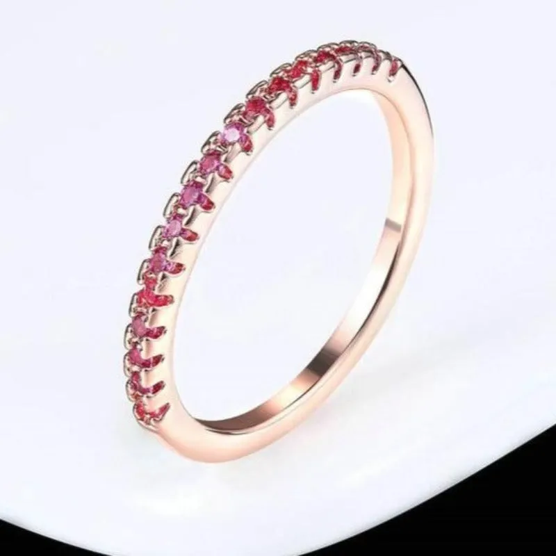 Luxurious Engagement Zircon Ring 18K Rose Gold For Women Jewelry