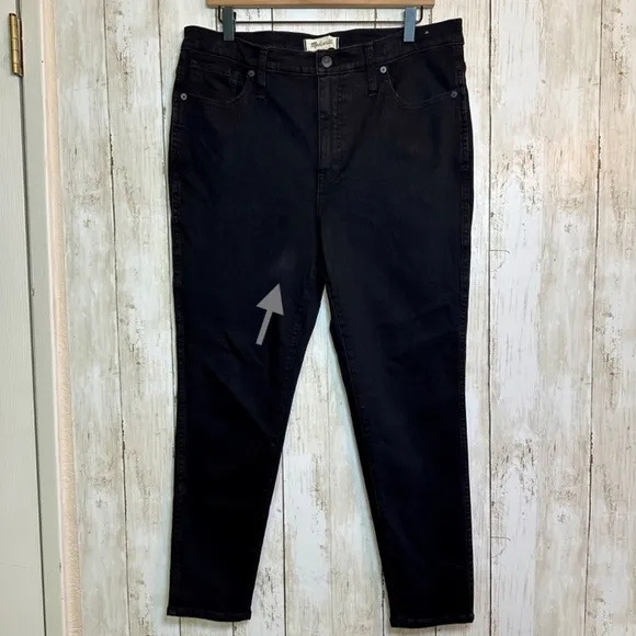 Madewell Black Jeans 10&quot; High Rise Skinny Womens 32P Stretch Pockets Casual
