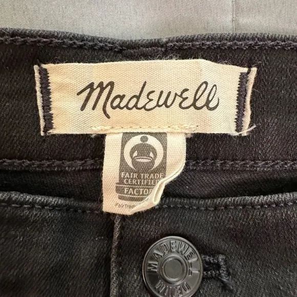 Madewell Black Jeans 10&quot; High Rise Skinny Womens 32P Stretch Pockets Casual