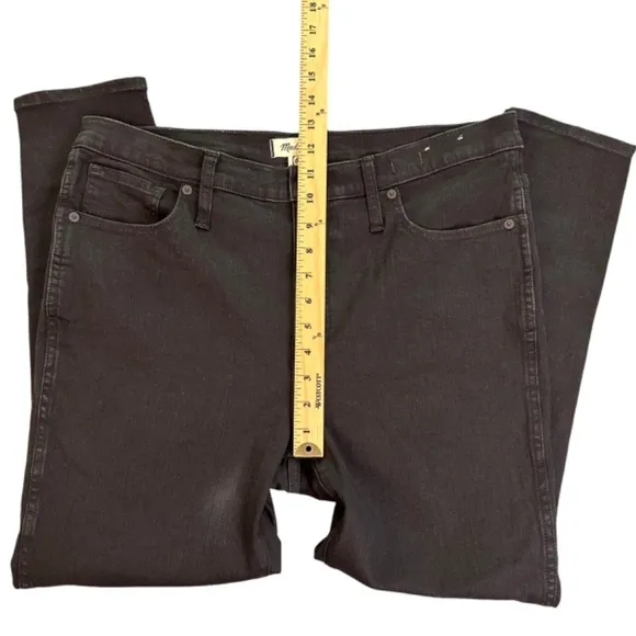 Madewell Black Jeans 10&quot; High Rise Skinny Womens 32P Stretch Pockets Casual