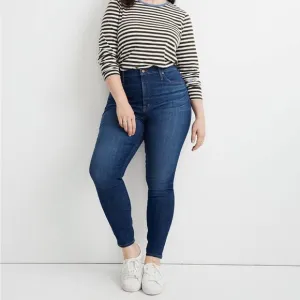 MADEWELL Curvy High Rise Skinny Jeans Dark Wash Denim Plus Size Stretchy 36