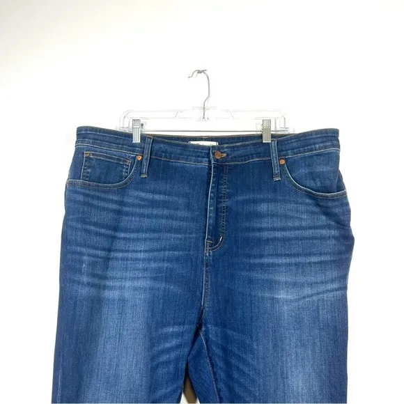 MADEWELL Curvy High Rise Skinny Jeans Dark Wash Denim Plus Size Stretchy 36