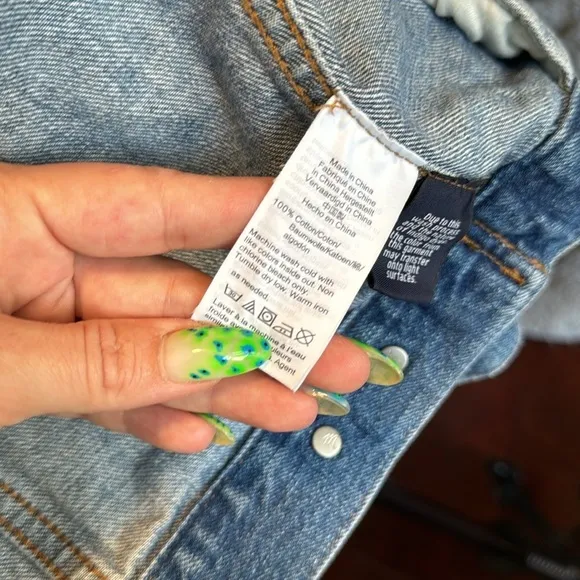 Madewell Denim jacket oversized fit size small medium wash denim classic western