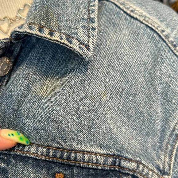 Madewell Denim jacket oversized fit size small medium wash denim classic western