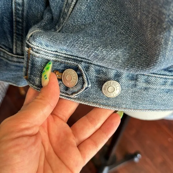 Madewell Denim jacket oversized fit size small medium wash denim classic western