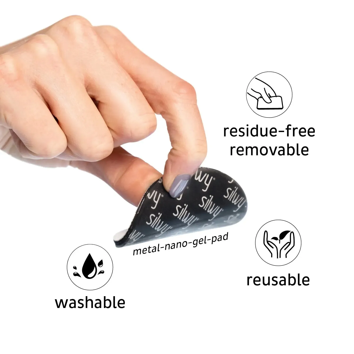 Magnetic Hook CLEVER WHITE incl. Pad BLACK By Silwy