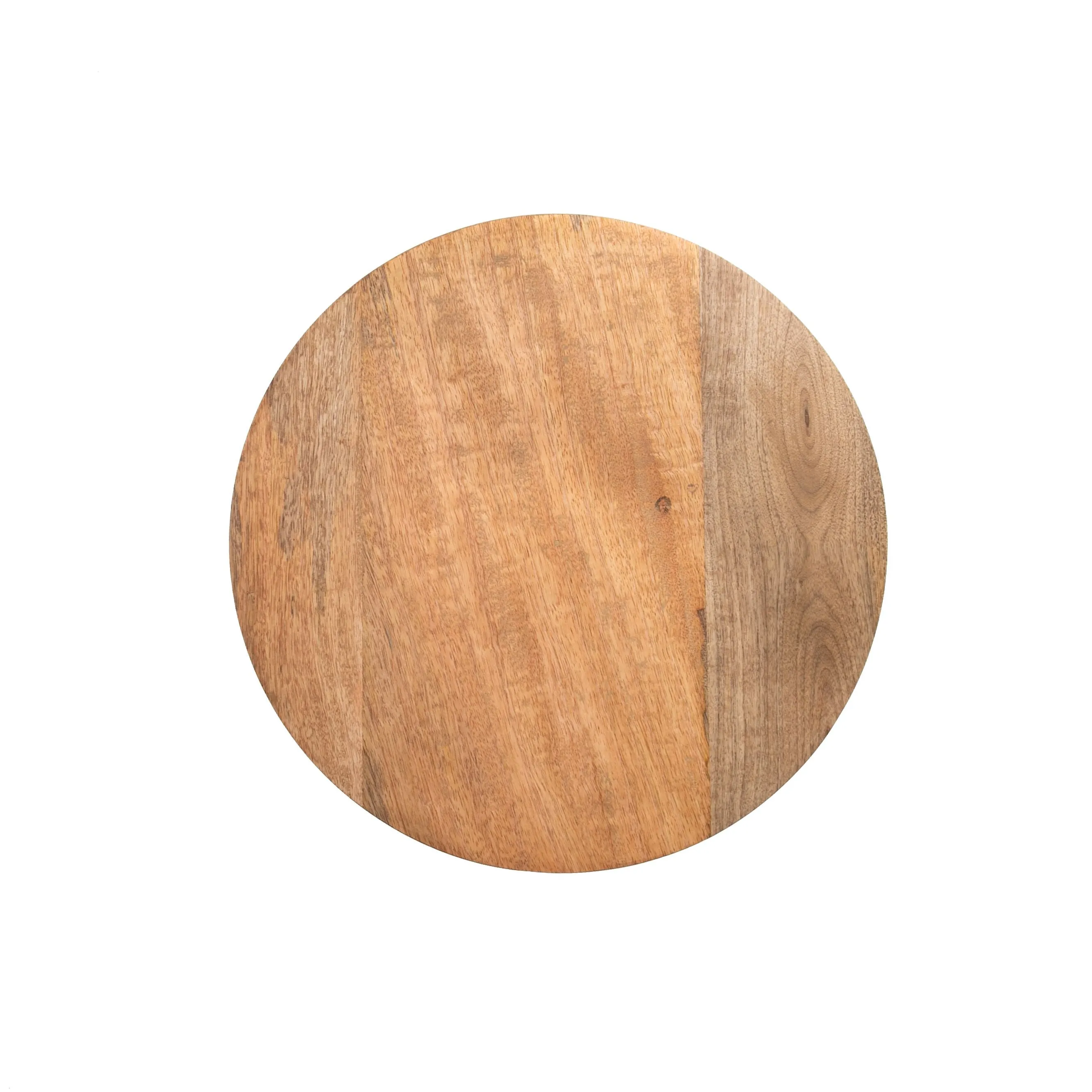 Mango Wood 16" Farmhouse Round Footed Serving Board