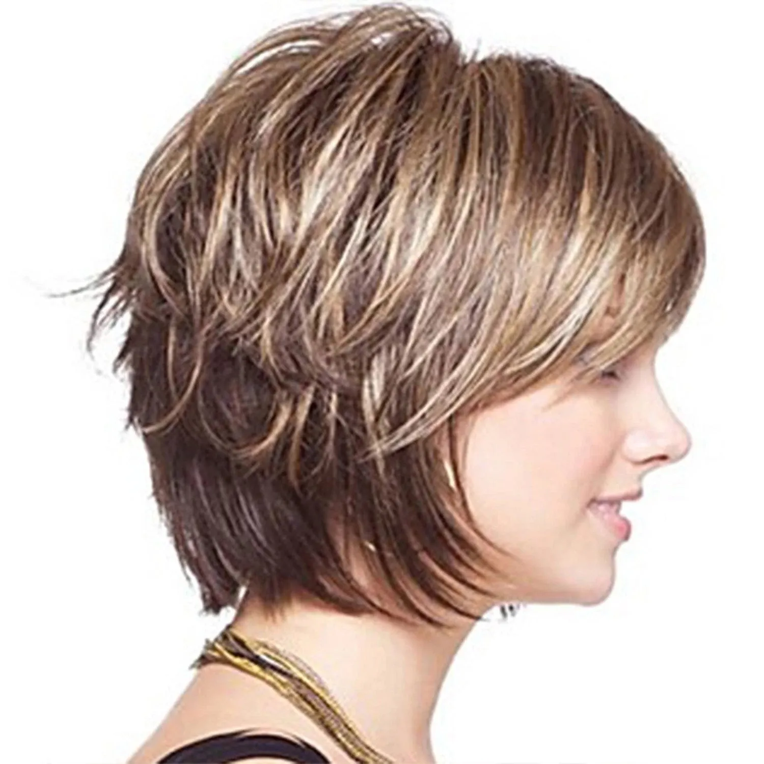 Margaret | Blonde Brown Medium Straight Synthetic Hair Wig