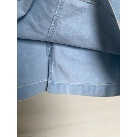 Max Mara Weekend Light Blue Denim Cotton Blend Washed Denim Midi Skirt Size 10