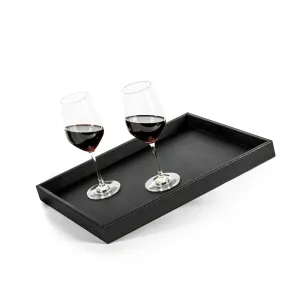 Metal Tray in leather look BLACK By Silwy