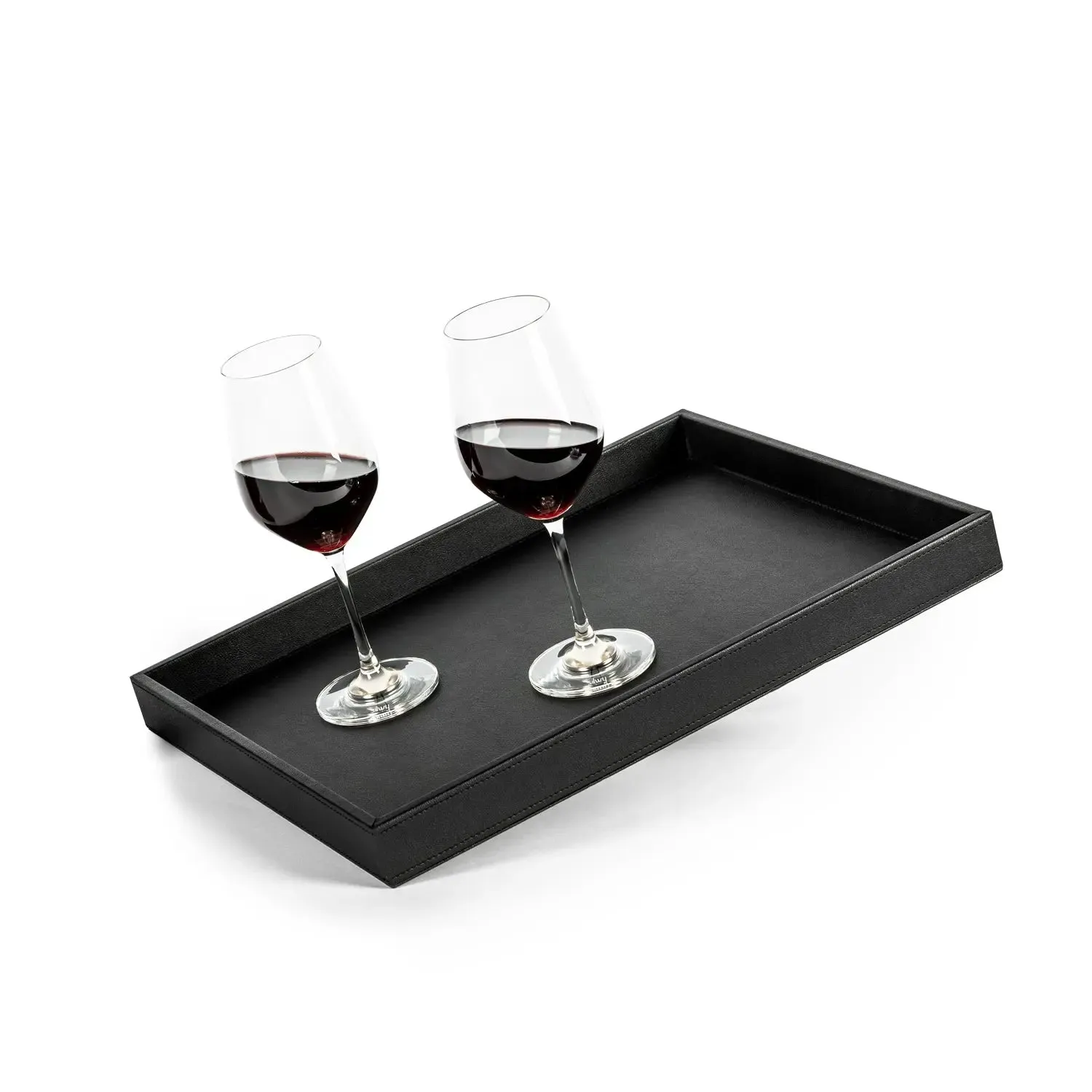 Metal Tray in leather look BLACK By Silwy