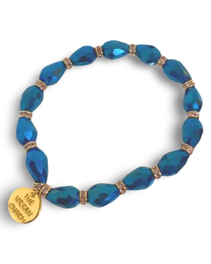 Metalic Blue Faceted Crystal Bracelet