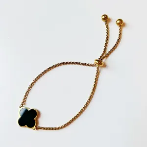 Midnight Noir Clover Drawstring Bracelet