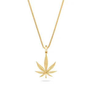 Milli Marijuana Leaf Piece (Solid Gold)