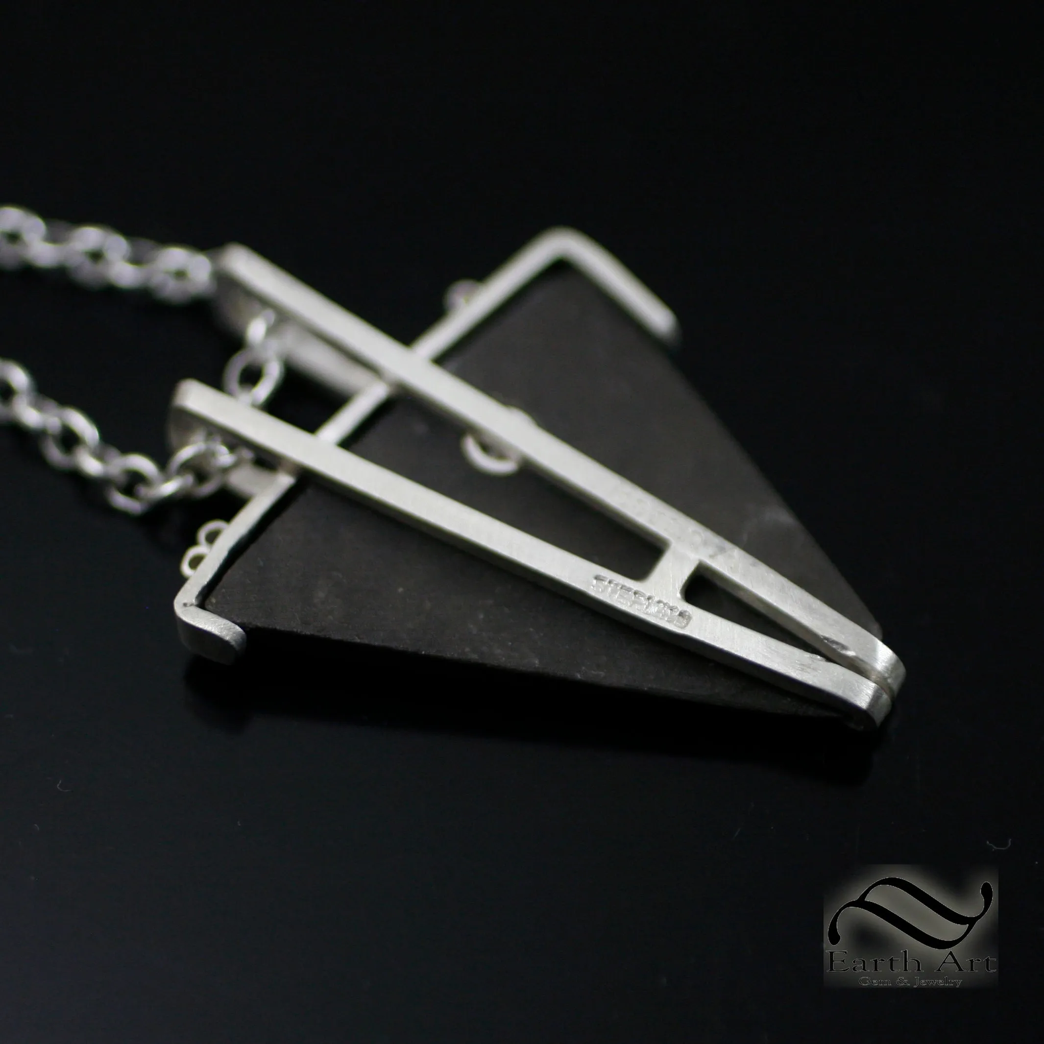 Modern Ammolite in Silver with diamond