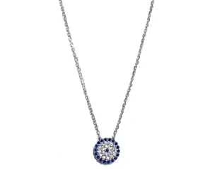 Modern Crystal Evil Eye Necklace Medium
