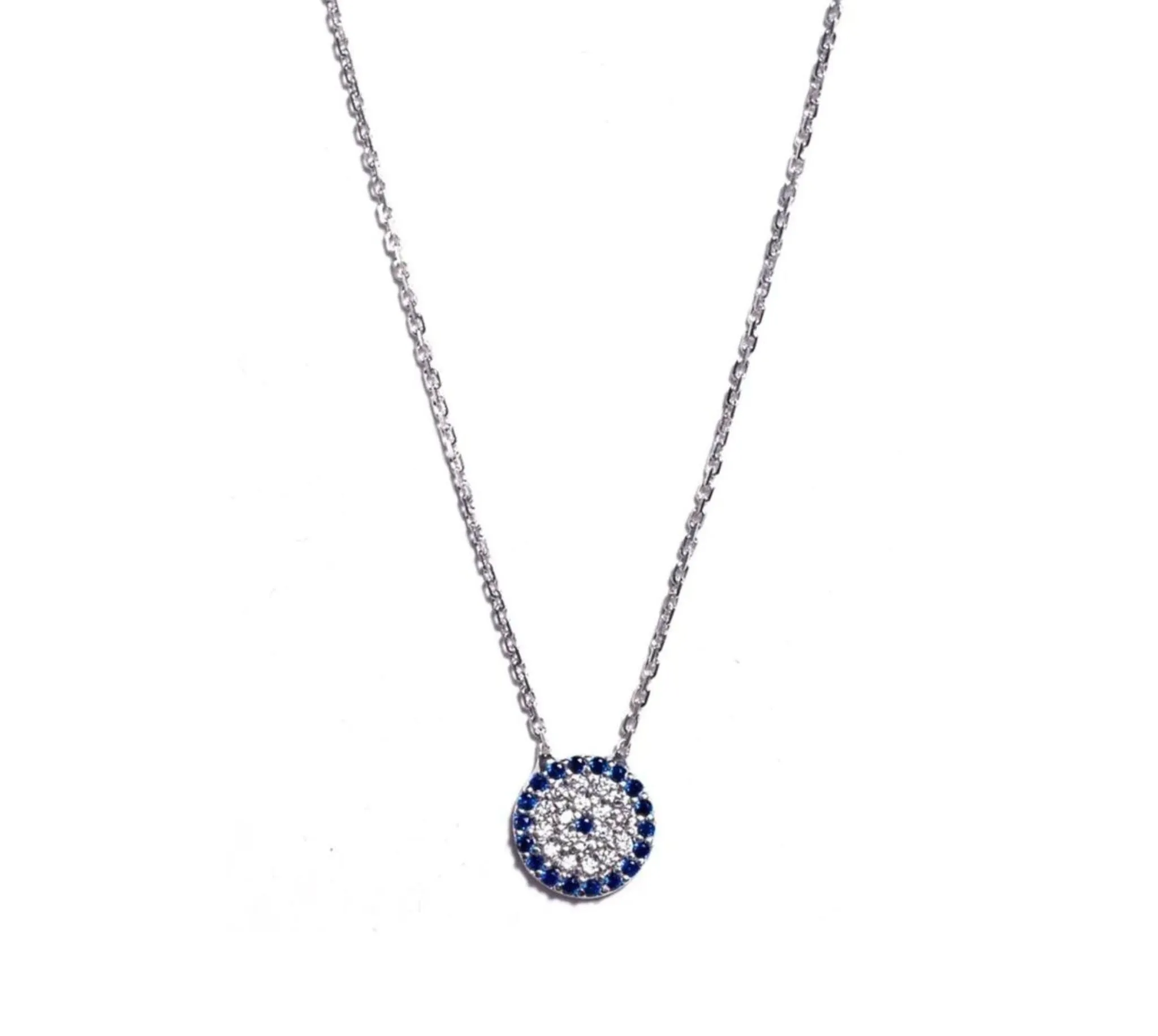 Modern Crystal Evil Eye Necklace Medium
