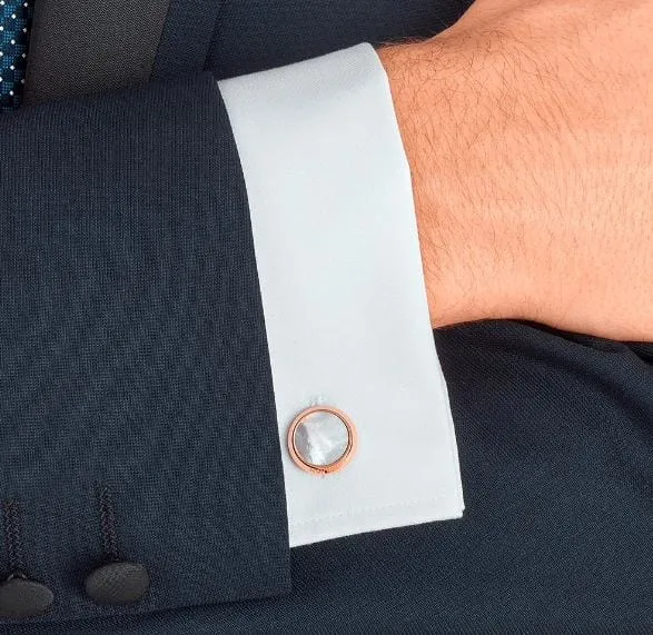 Montblanc Rose Steel Mother of Pearl Cufflinks