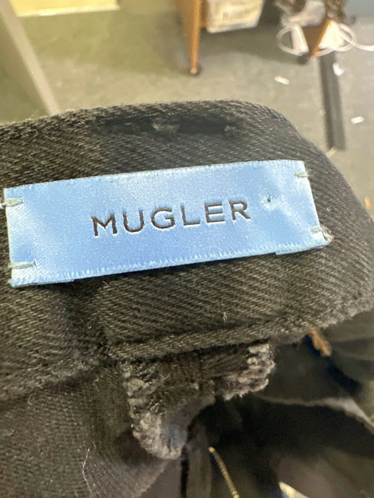 Mugler Black Denim Illusion Jeans UK 6