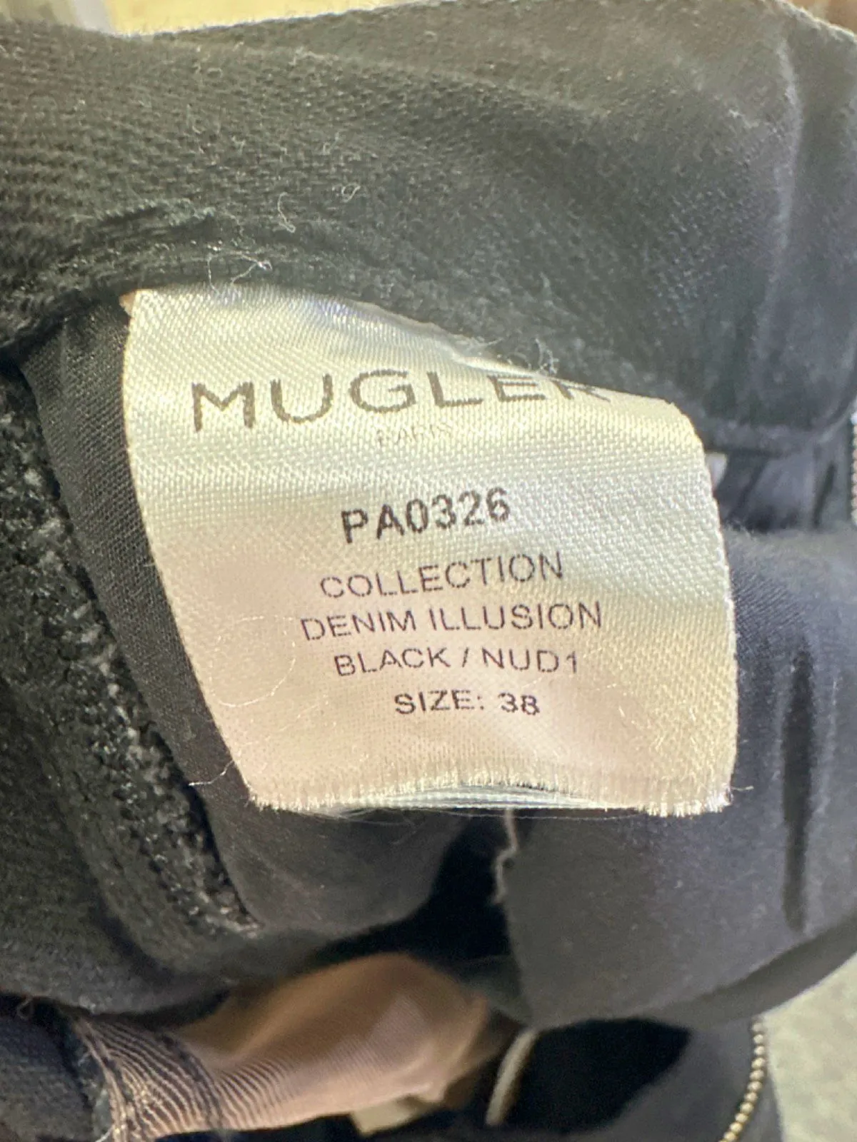 Mugler Black Denim Illusion Jeans UK 6