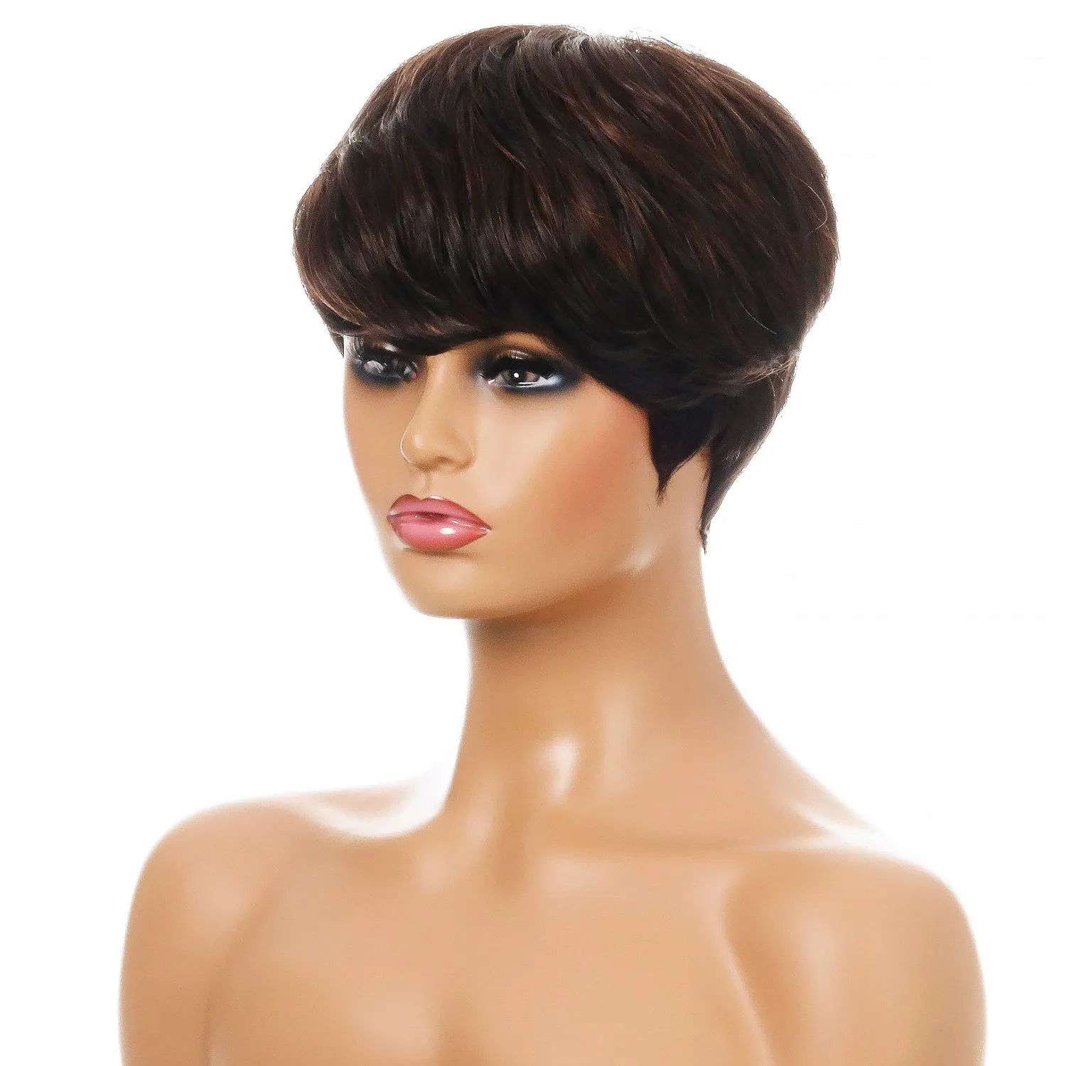 Myth | Black Short Pixie Cut Straight Synthetic Hair Wig With Bangs