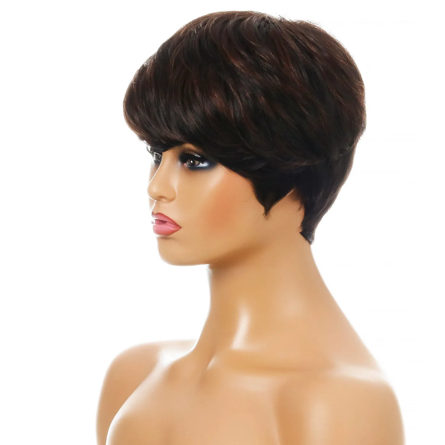 Myth | Black Short Pixie Cut Straight Synthetic Hair Wig With Bangs