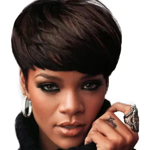 Myth | Black Short Pixie Cut Straight Synthetic Hair Wig With Bangs