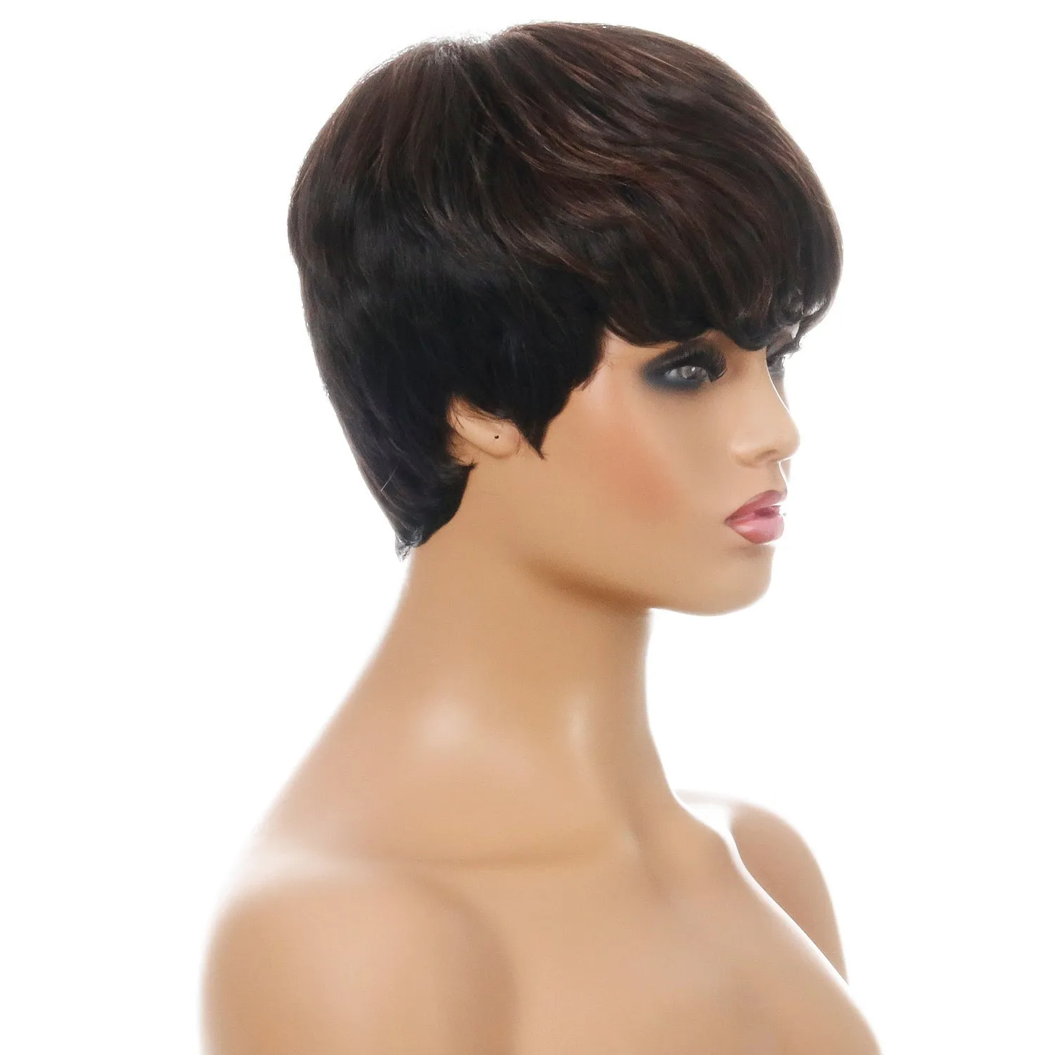 Myth | Black Short Pixie Cut Straight Synthetic Hair Wig With Bangs