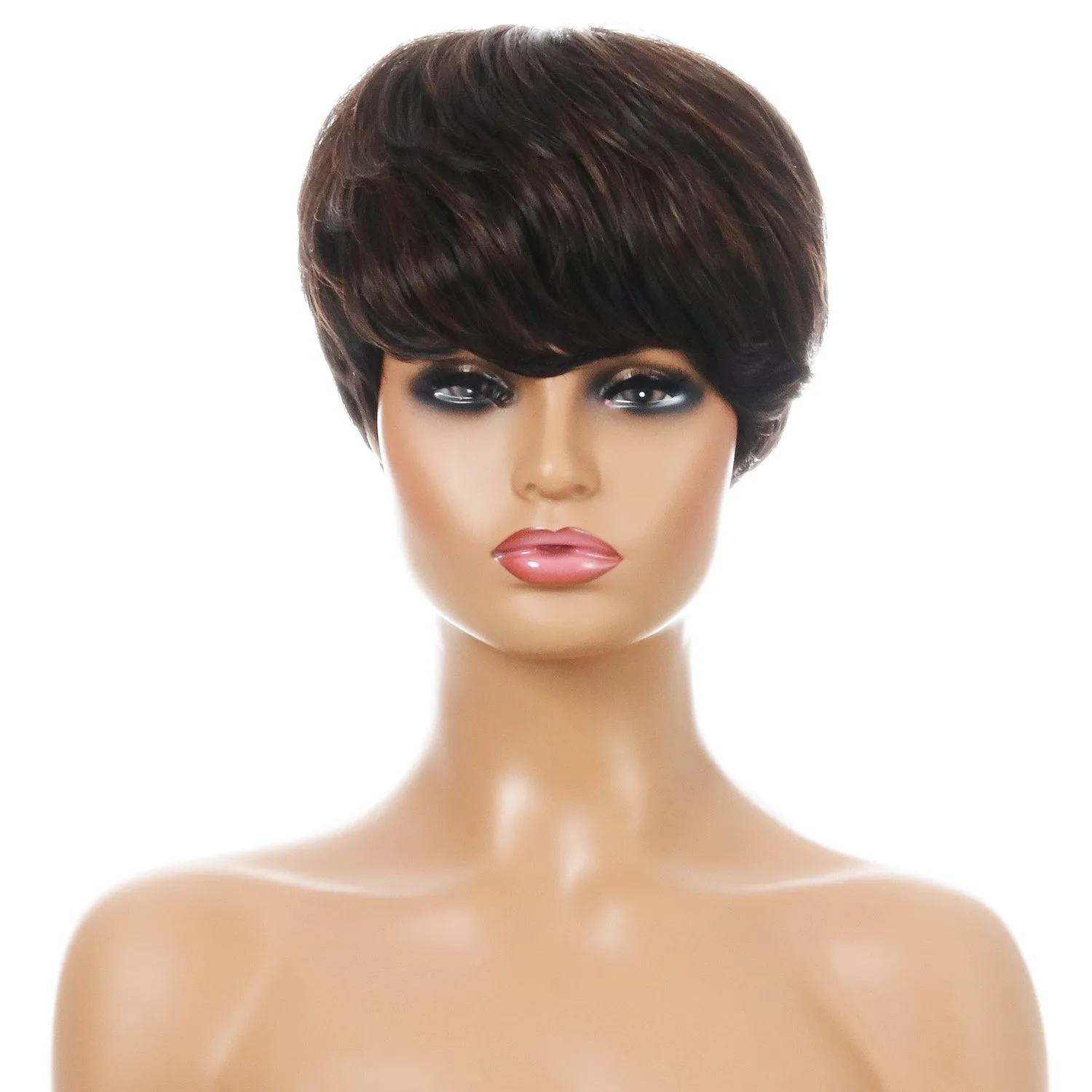 Myth | Black Short Pixie Cut Straight Synthetic Hair Wig With Bangs