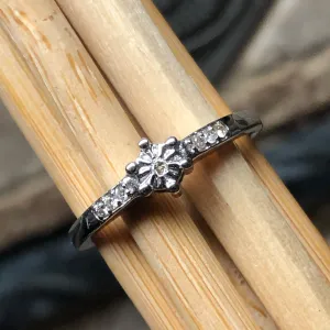 Natural White Diamond 9k White Gold Engagement Ring Size 6.25, 8