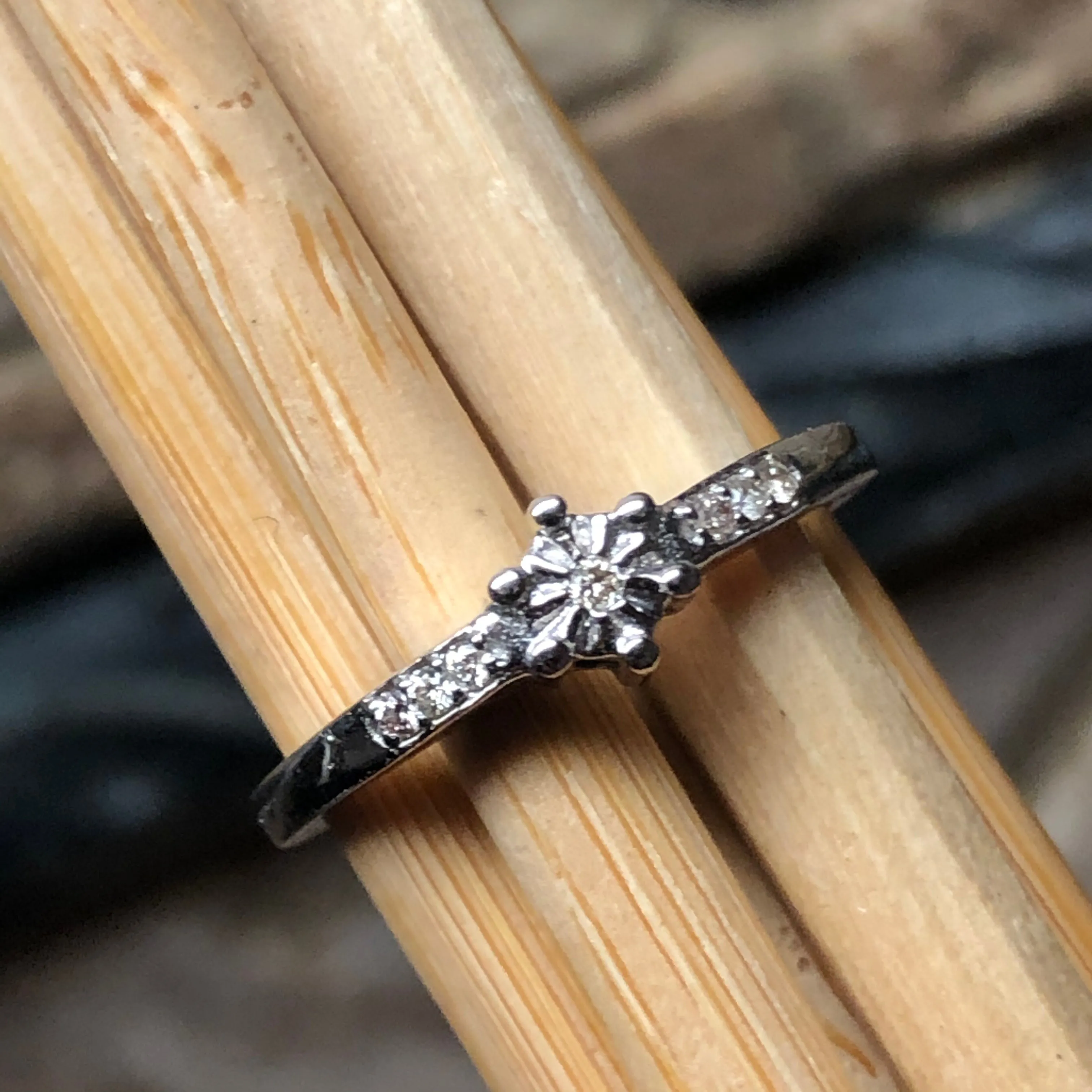Natural White Diamond 9k White Gold Engagement Ring Size 6.25, 8