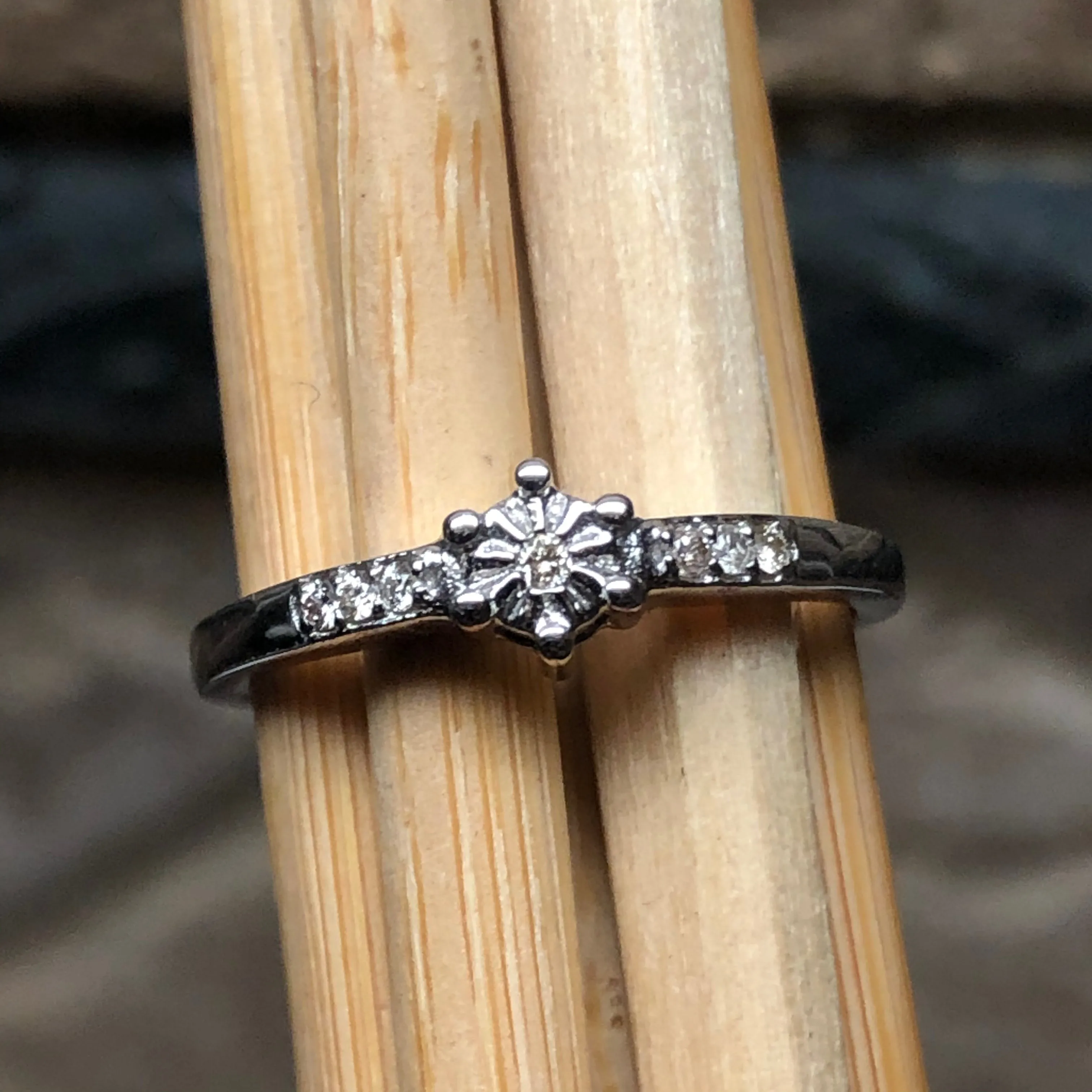 Natural White Diamond 9k White Gold Engagement Ring Size 6.25, 8