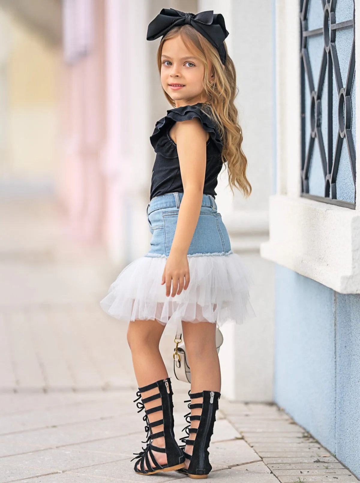 Nature Couture Denim Tulle Skirt Set