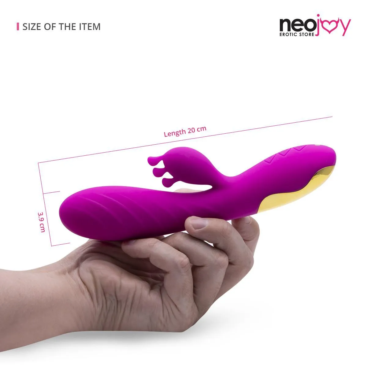 Neojoy Vibrating Dildo Clit Toucher Silicone Rabbit  Magnetic Rechargeable 10-Speed Functions - Purple