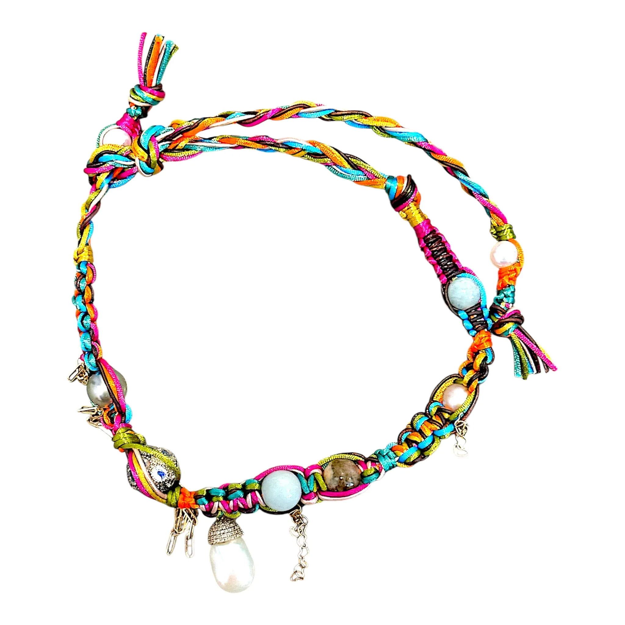 NEON TROPICAL RAINBOW DREAMS DIAMOND ROCKER CHOKER